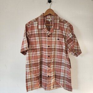 NWT Mens Frye Co Flannel Shirt Large Plaid Large Short Sleeve Button Down